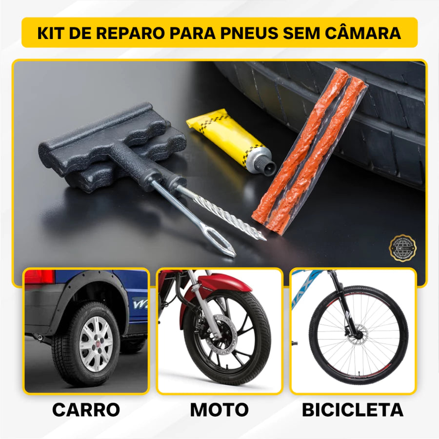 ReparoFlexy - Kit Reparo de Pneu Sem Câmara de Ar Para Carros e Motos