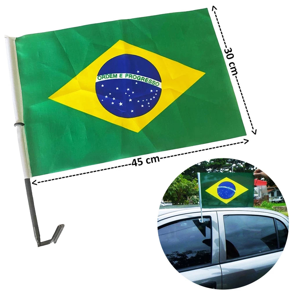 Suporte De Bandeirinha Do Brasil - Haste Para Janela