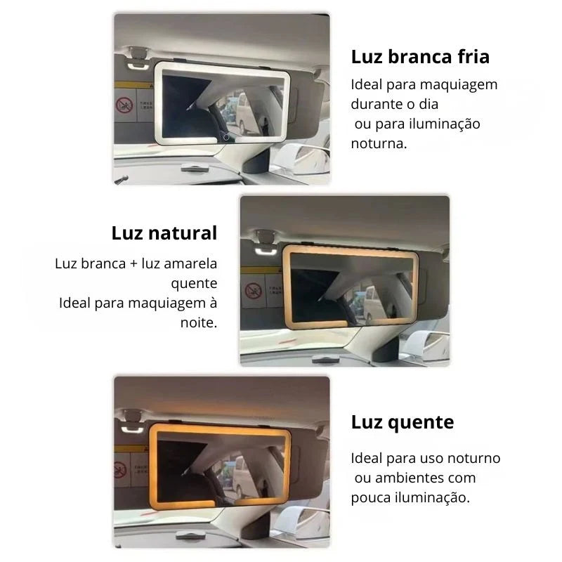 Espelho De LED Para Quebra-Sol