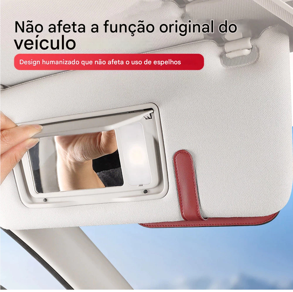 ViliesGlasses® - Porta Óculos Automotivo com Aba Magnética
