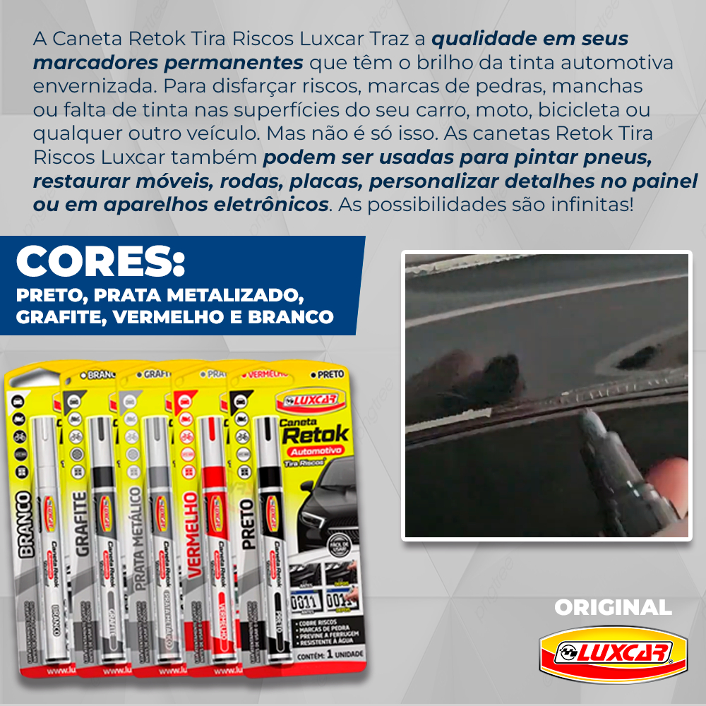 Caneta Reparadora De Pintura Tira Risco De Carro E Motos Luxcar