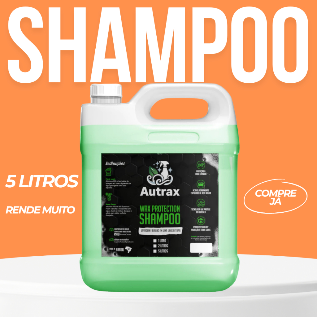 Shampoo Automotivo AUTRAX - Com Cera De Carnaúba - 5 Litros