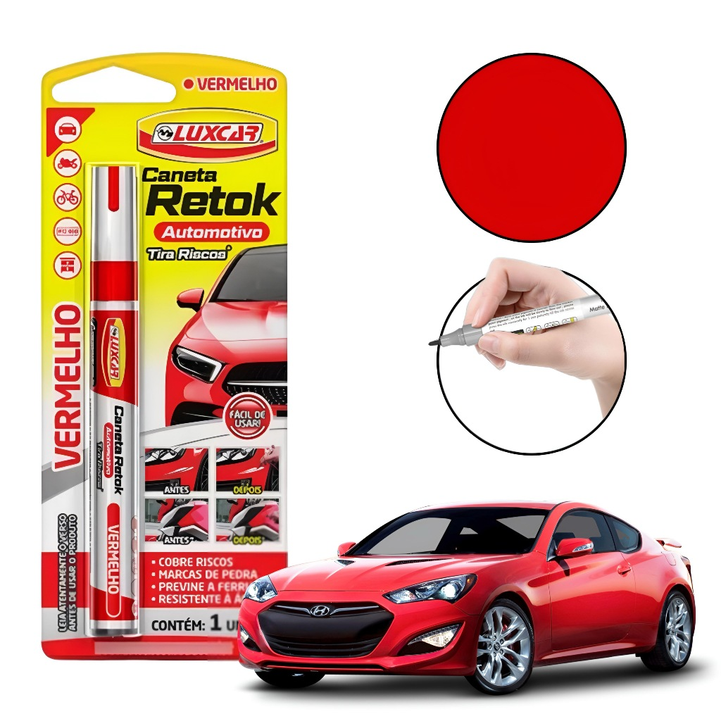 Caneta Reparadora De Pintura Tira Risco De Carro E Motos Luxcar