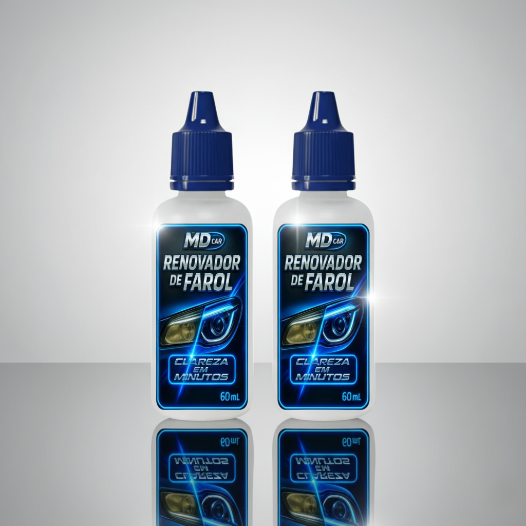 Revitalizador de Farol MD Car – Remove Amarelado, Fosco e Opacidade dos Faróis - 60 ml
