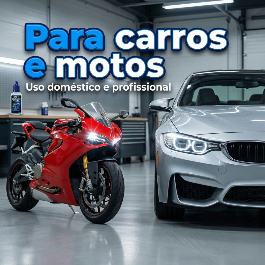 Revitalizador de Farol MD Car – Remove Amarelado, Fosco e Opacidade dos Faróis - 60 ml