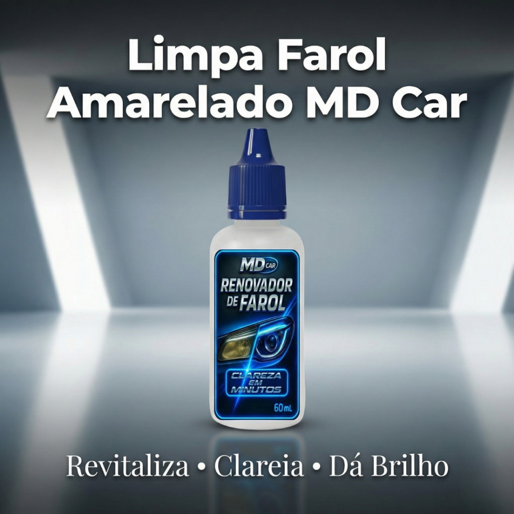 Revitalizador de Farol MD Car – Remove Amarelado, Fosco e Opacidade dos Faróis - 60 ml