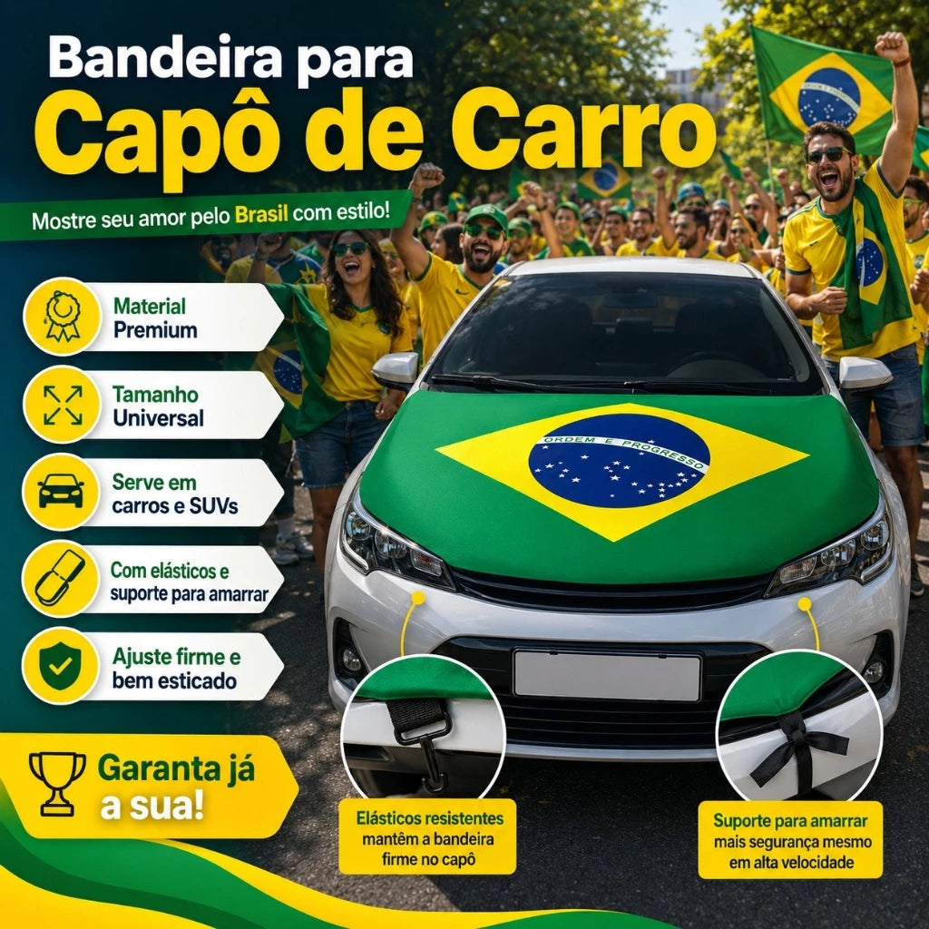 Capa Do Brasil Para Capô De Carro - Especial Copa Do Mundo
