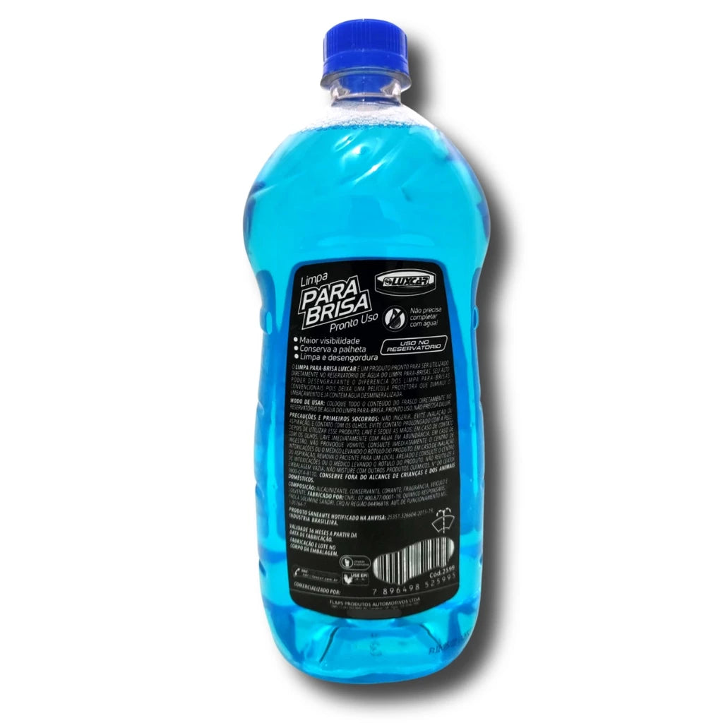 Fluído Luxcar Limpa Para-Brisa - 1 Litro - Desengordura Cristaliza e da Brilho