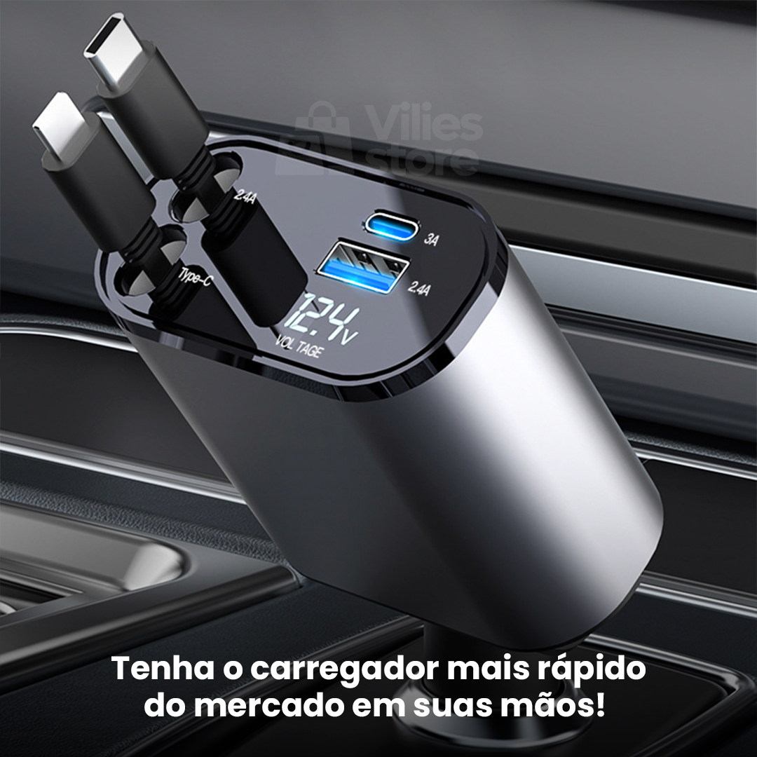 AutoCharge® - Carregador Retrátil Ultra Rápido
