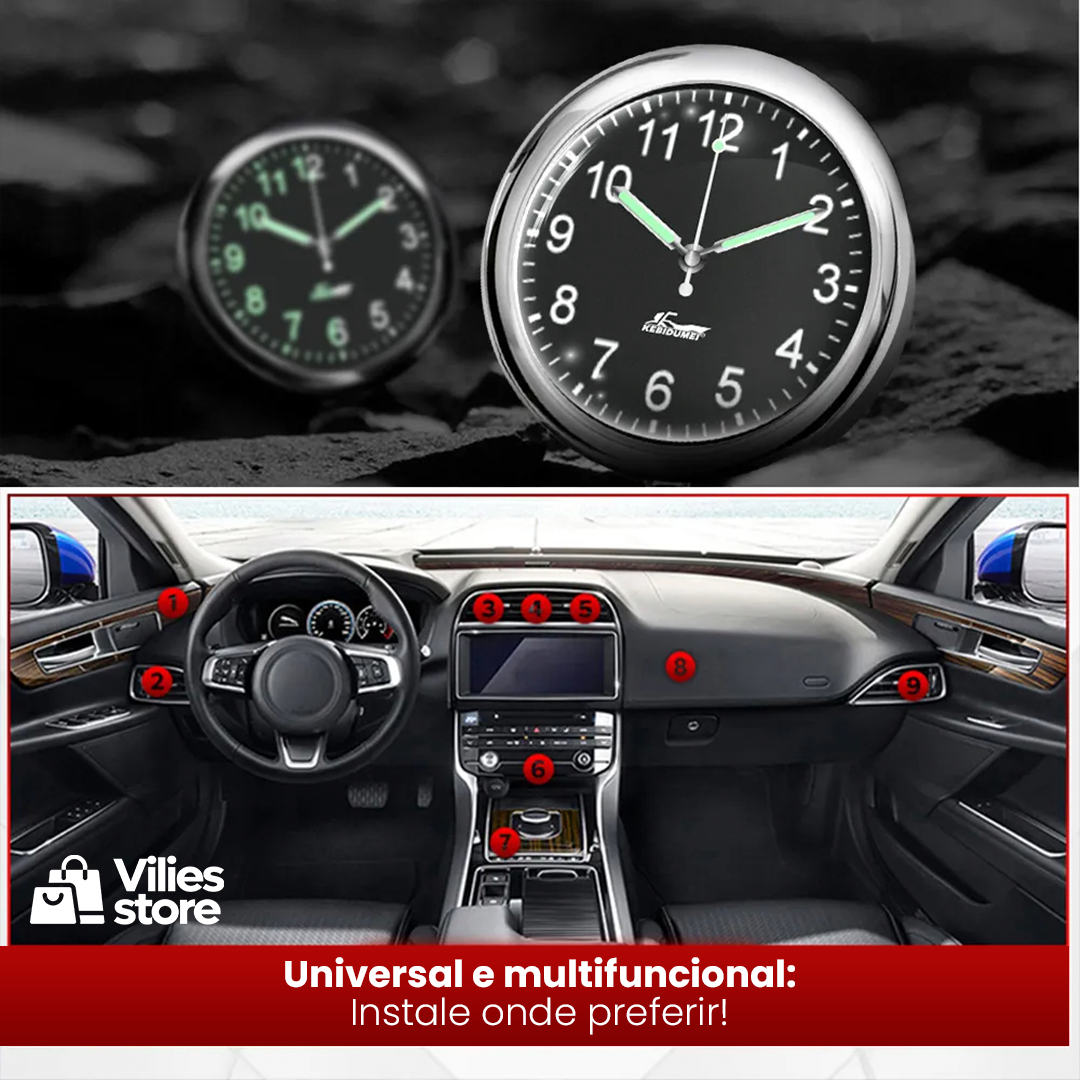 AutoClock® - Mini Relógio Vintage de Painel Automotivo Personalizado (Compre 1 Leve 2)
