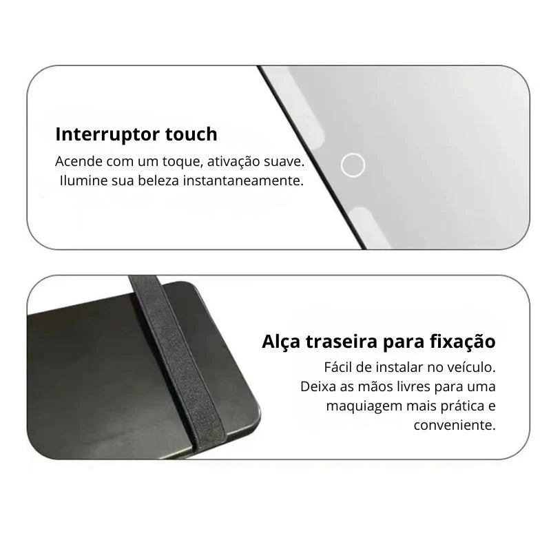 Espelho De LED Para Quebra-Sol