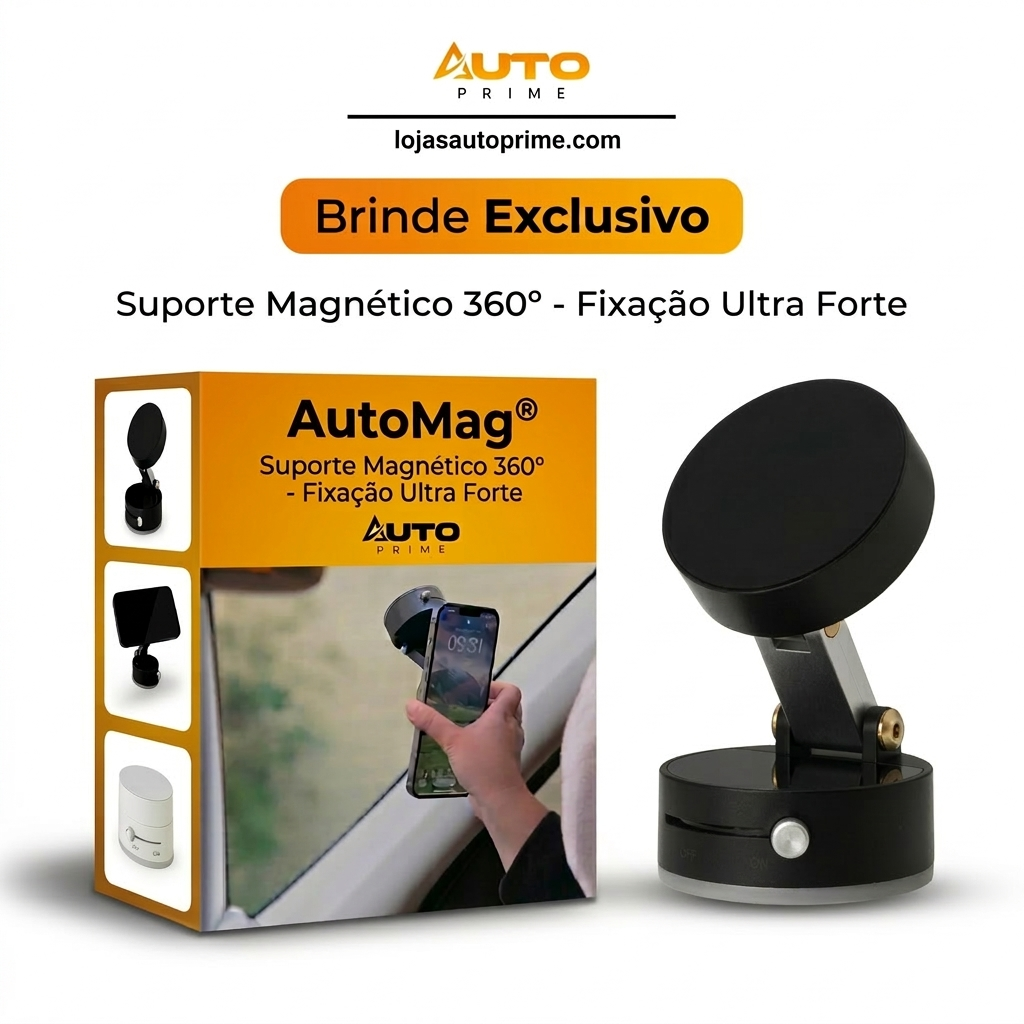 AutoMag® - Suporte Magnético 360° - Fixação Ultra Forte
