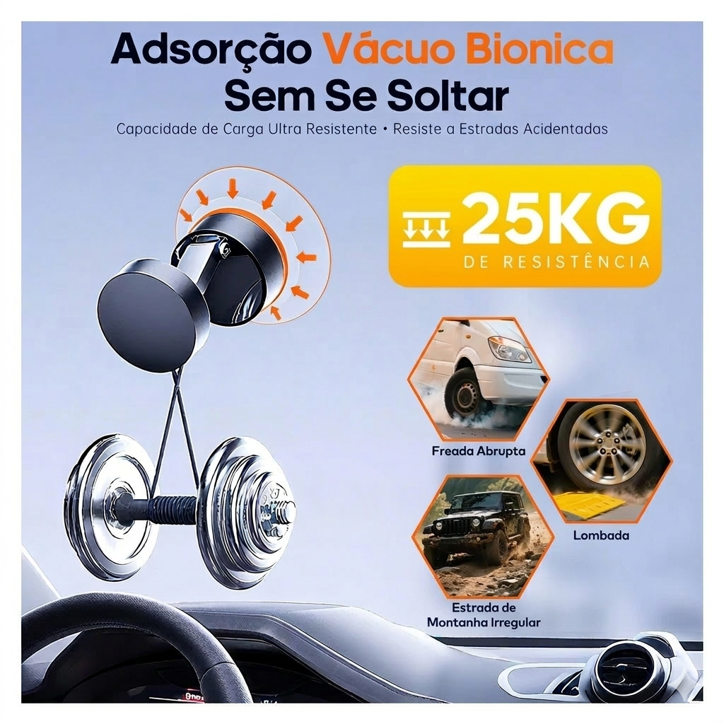 AutoMag® - Suporte Magnético 360° - Fixação Ultra Forte