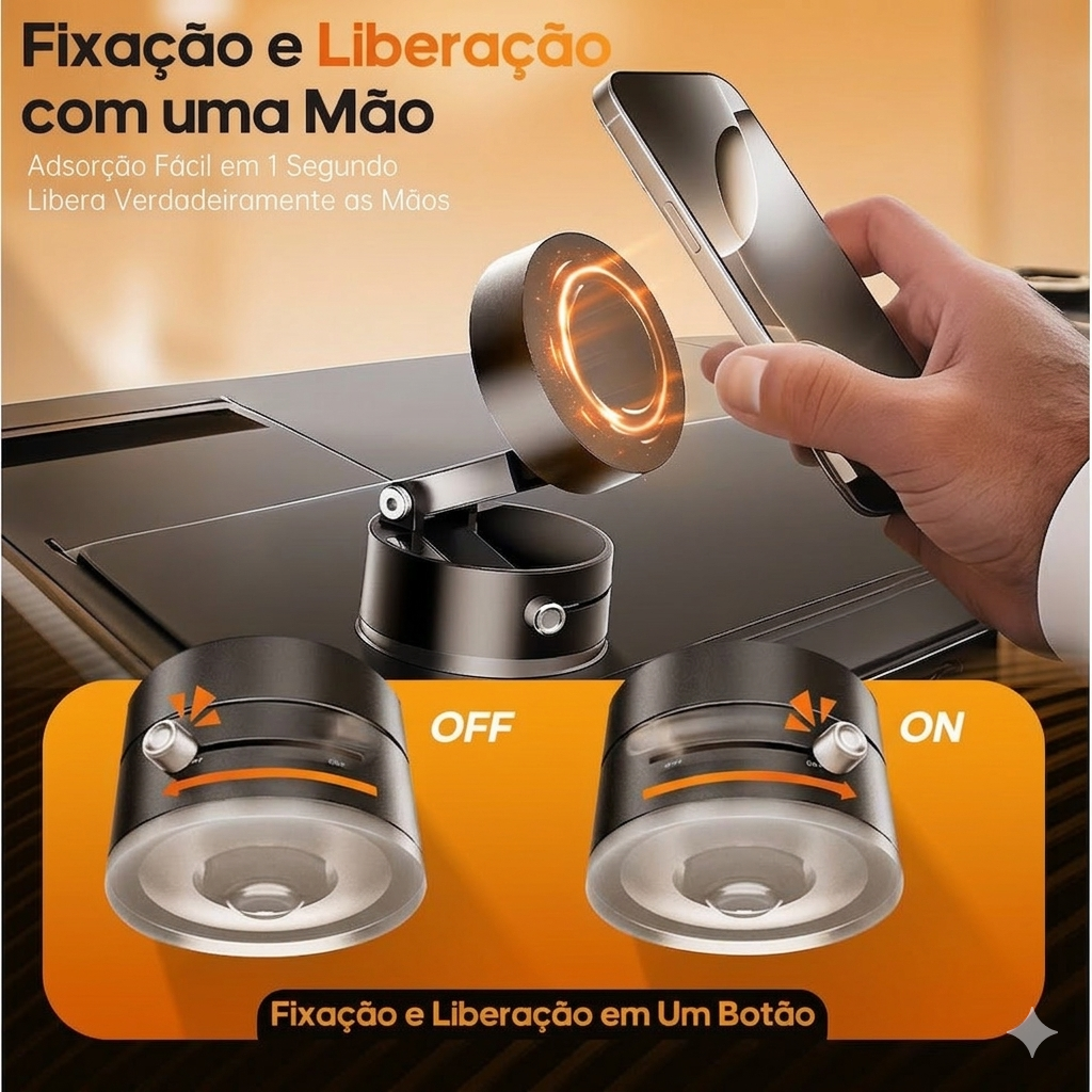 AutoMag® - Suporte Magnético 360° - Fixação Ultra Forte