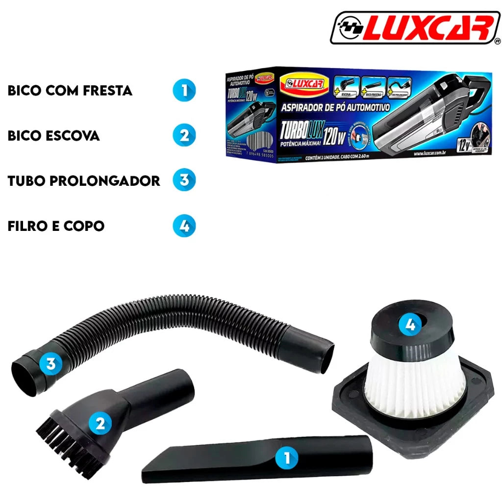 TurboLux - Aspirador de Pó Automotivo Luxcar 120W