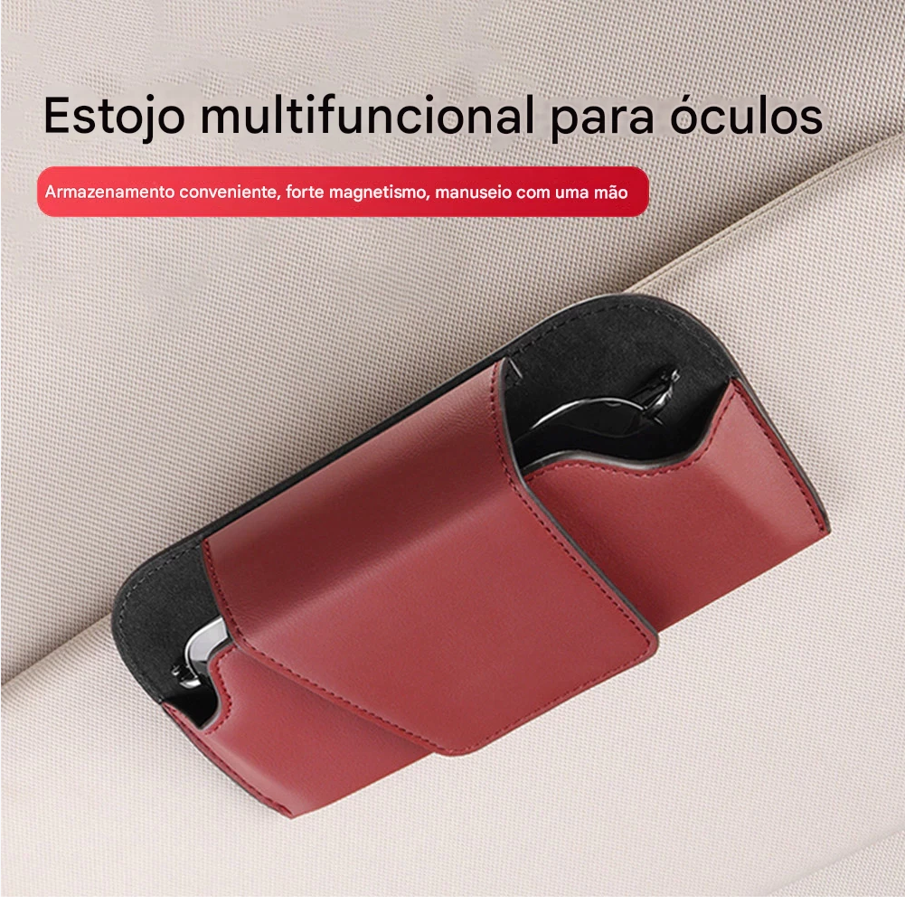 ViliesGlasses® - Porta Óculos Automotivo com Aba Magnética