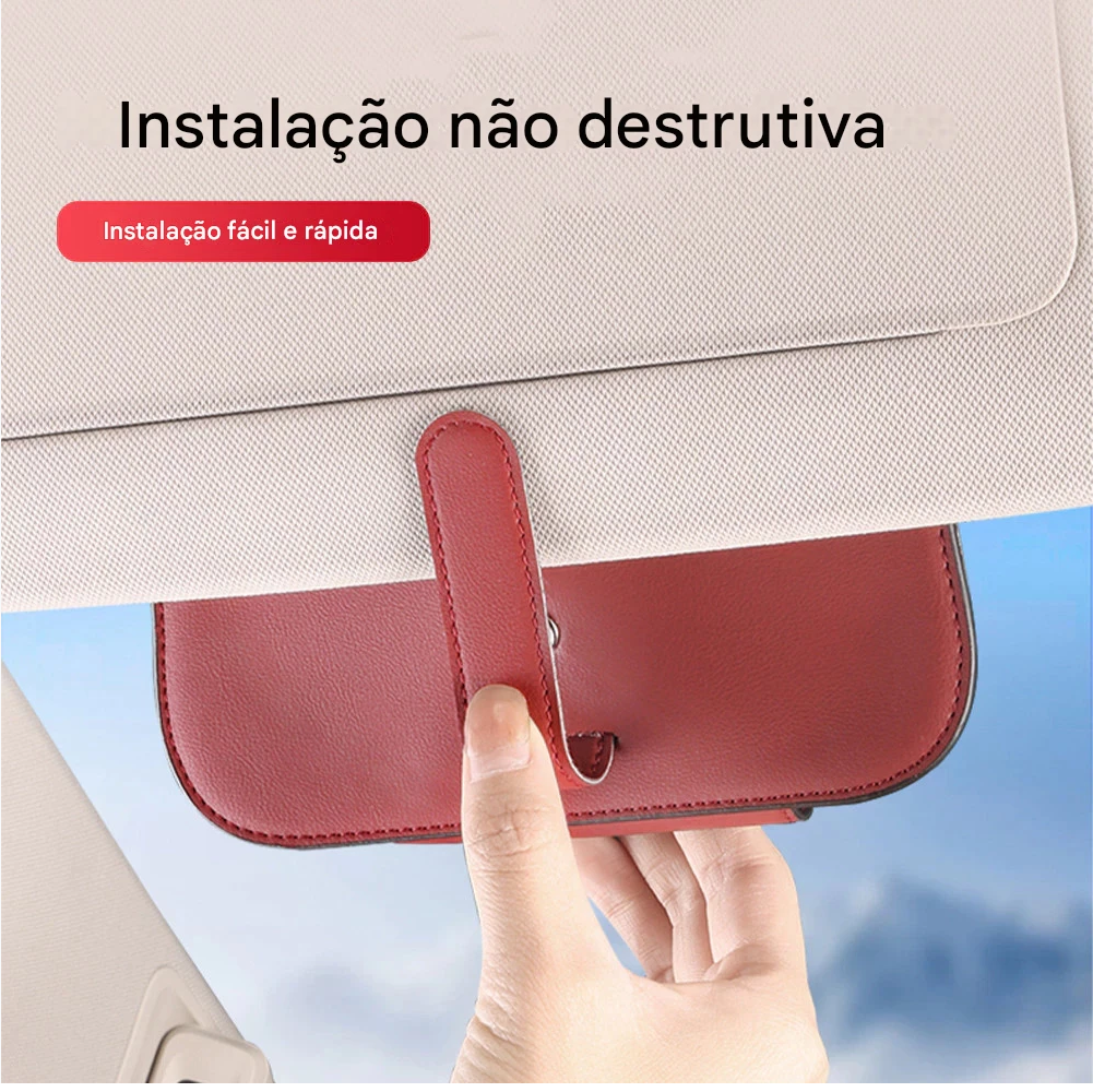 ViliesGlasses® - Porta Óculos Automotivo com Aba Magnética