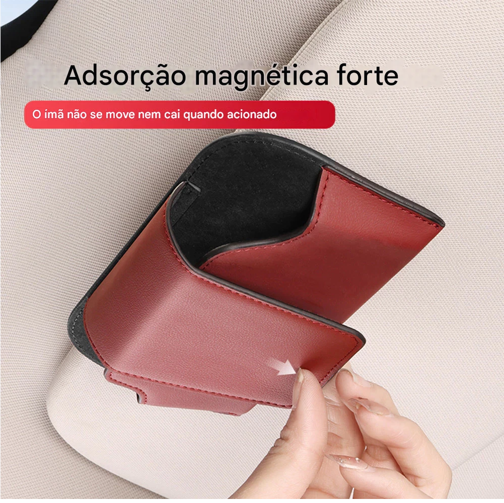 ViliesGlasses® - Porta Óculos Automotivo com Aba Magnética