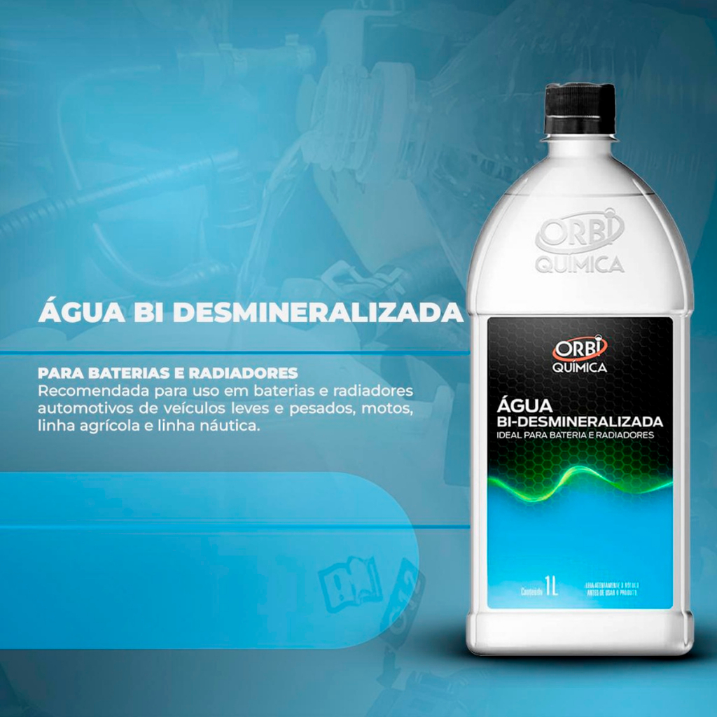 Água Bi-Desmineralizada Para Radiadores - Orbi Química 1 Litro