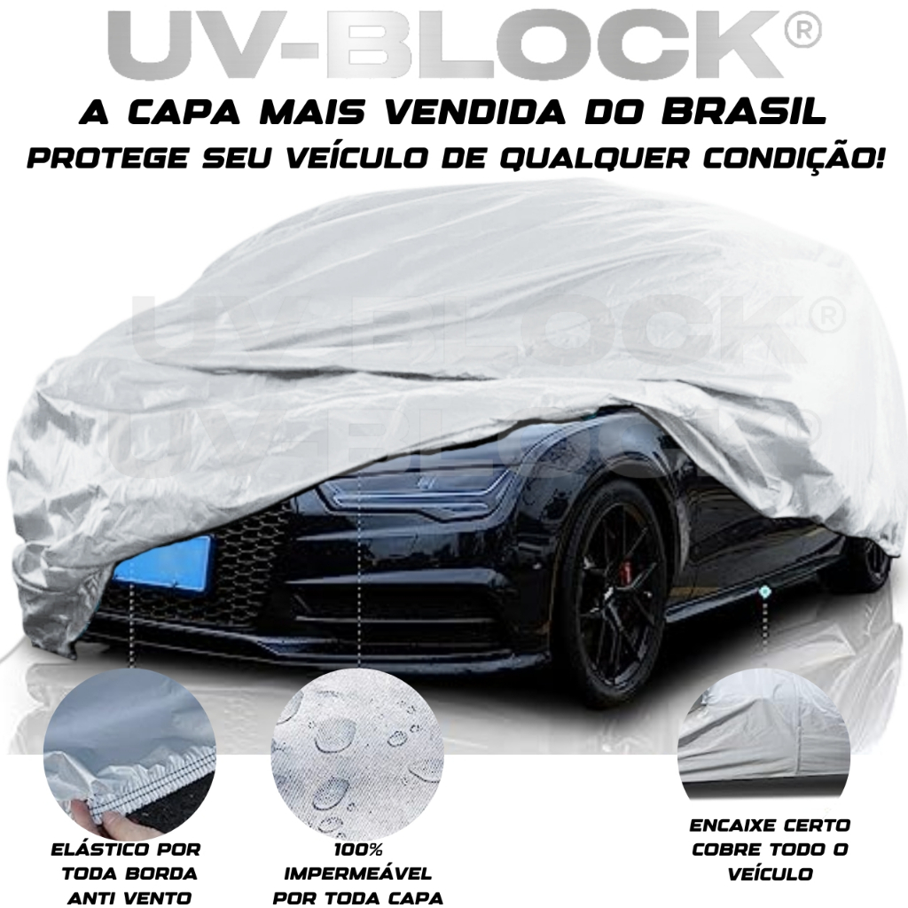 Capa Carro Impermeável Protege Sol Chuva Poeira P M G UV-BLOCK 100% Anti-Uv Sem Forro
