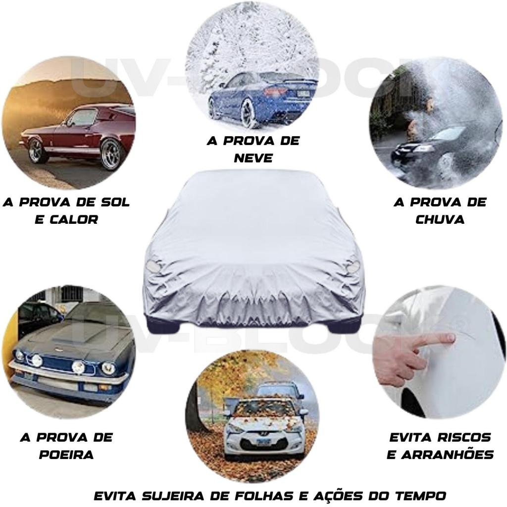 Capa Carro Impermeável Protege Sol Chuva Poeira P M G UV-BLOCK 100% Anti-Uv Sem Forro