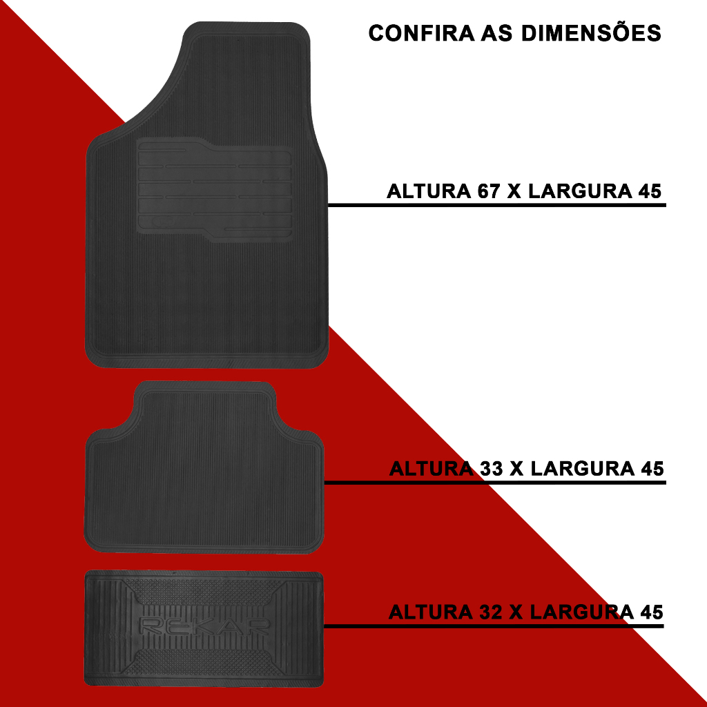 Kit Tapete Automotivo Universal - Versátil De Borracha Resistente