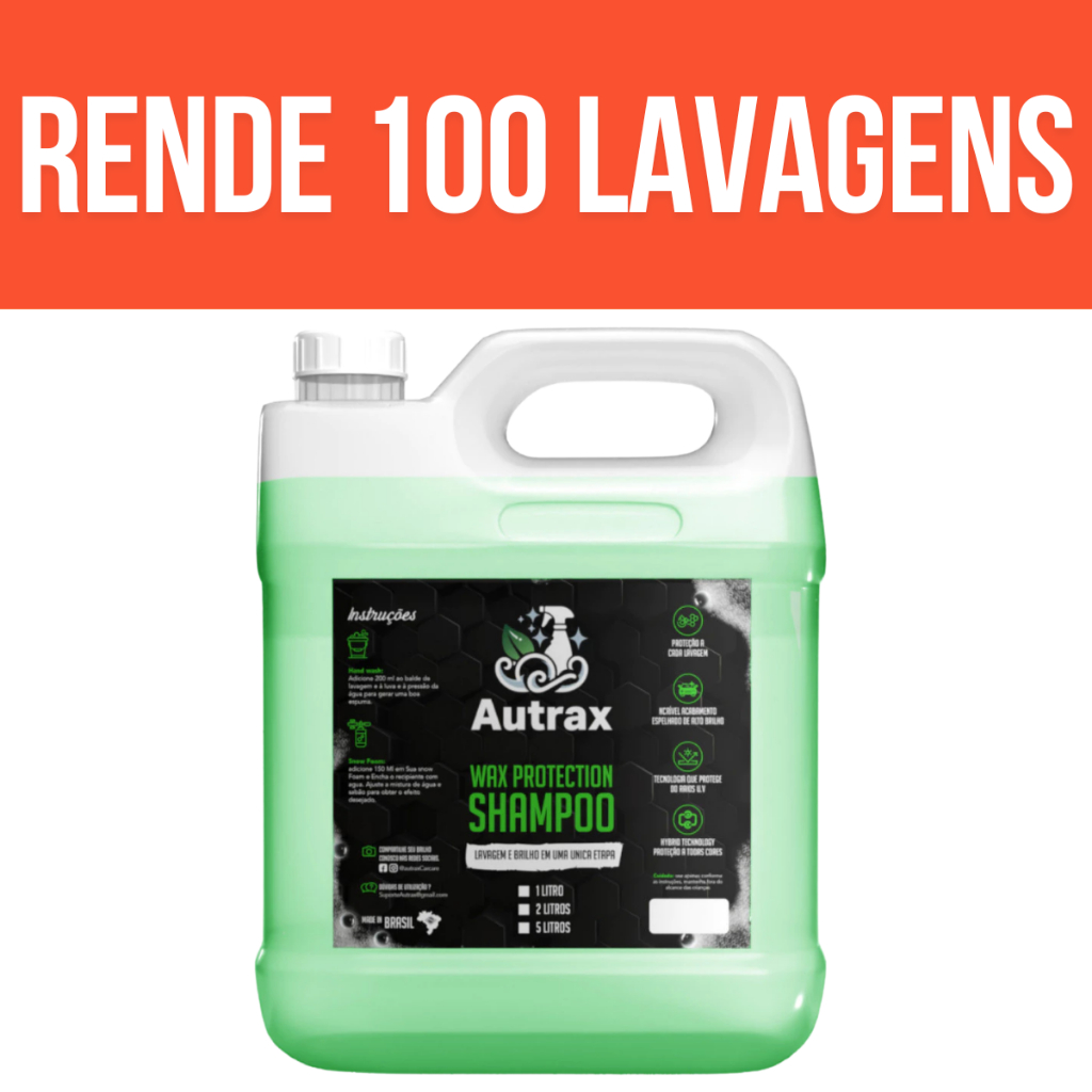 Shampoo Automotivo AUTRAX - Com Cera De Carnaúba - 5 Litros