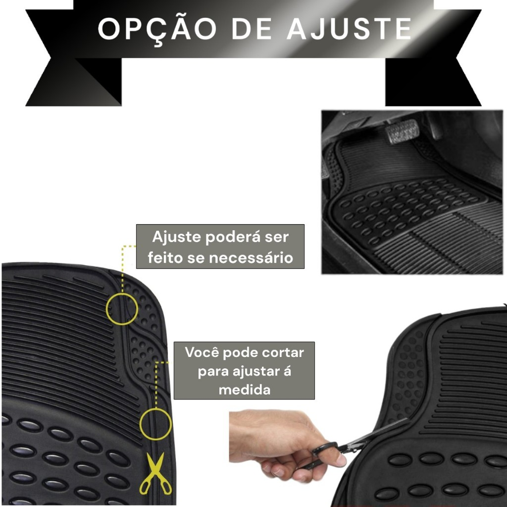 Kit Carpete Automotivo De Borracha PVC Reforçado
