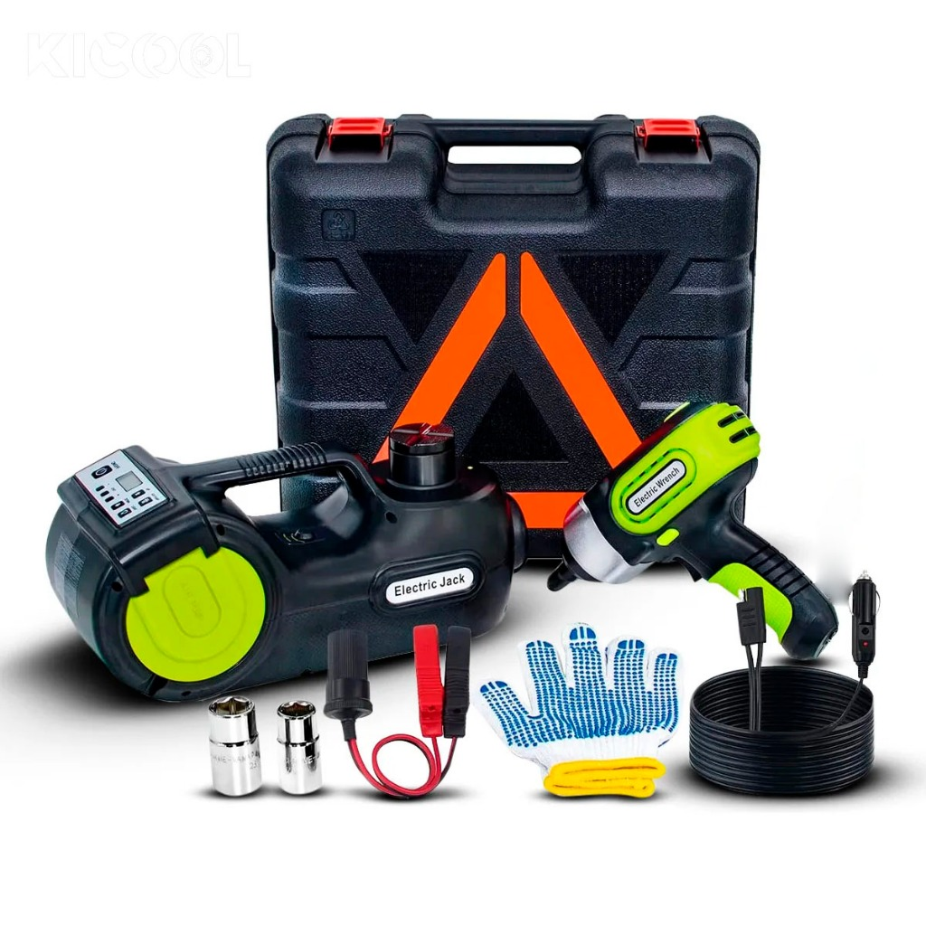 Kit Macaco Elétrico 4 Em 1 - Compressor E Chave De Impacto