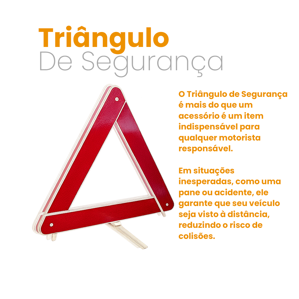 Triangulo De Segurança Para Carro Sinalização De Segurança Sinalizador Automotivo Carro Veículo Acidente