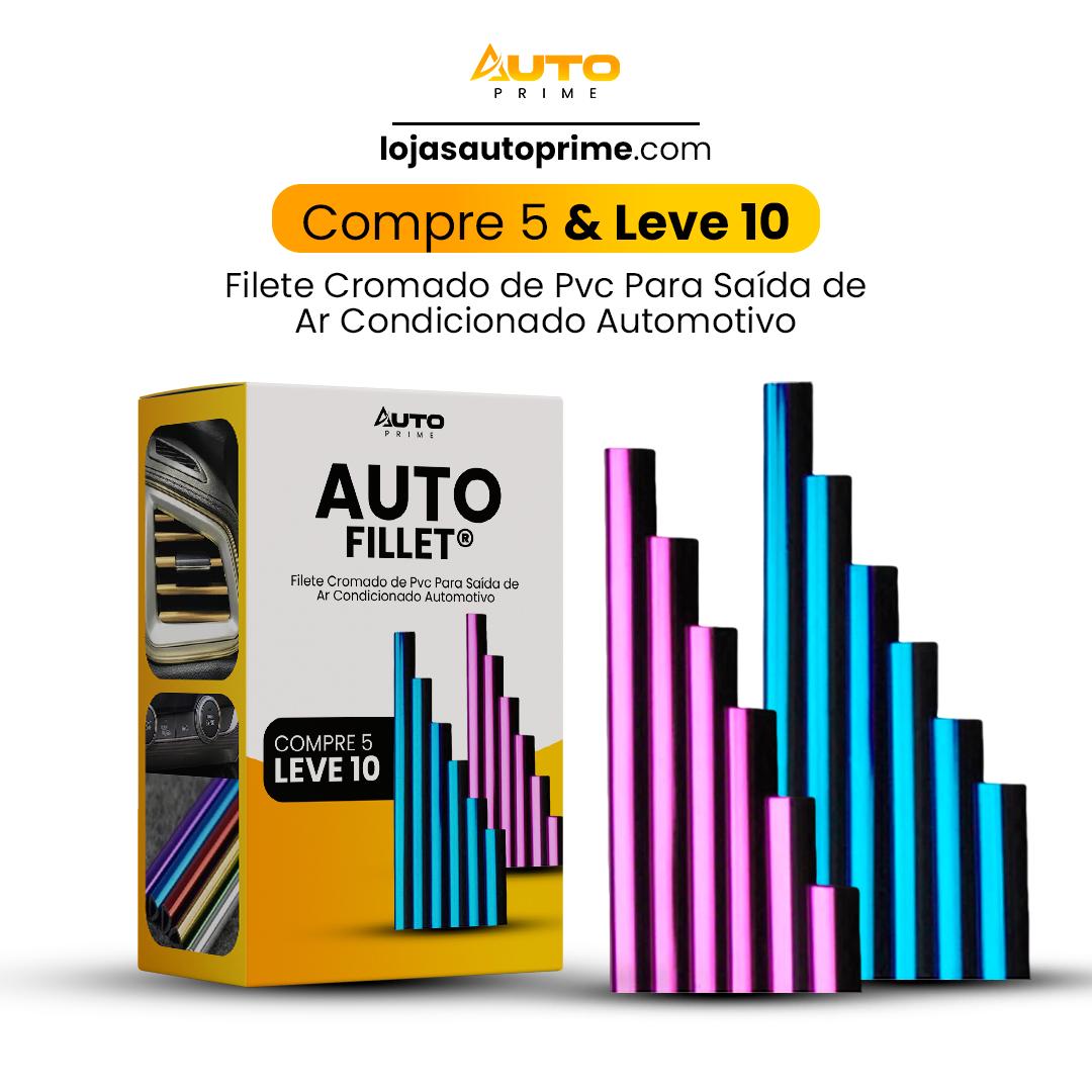 AutoFillet® - Filete Cromado de PVC para Saída de Ar-Condicionado (Compre 5 e Leve 10)