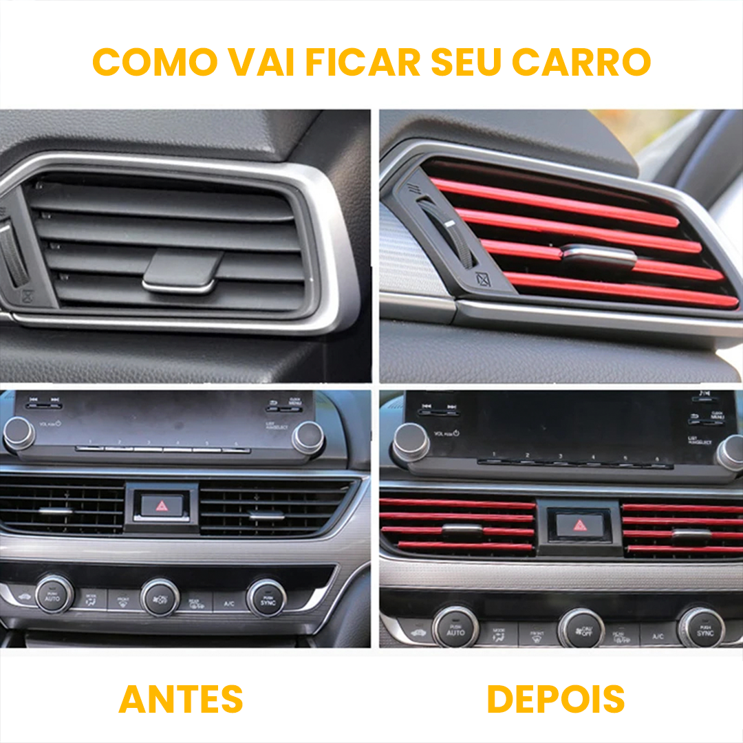 AutoFillet® - Filete Cromado de PVC para Saída de Ar-Condicionado (Compre 5 e Leve 10)