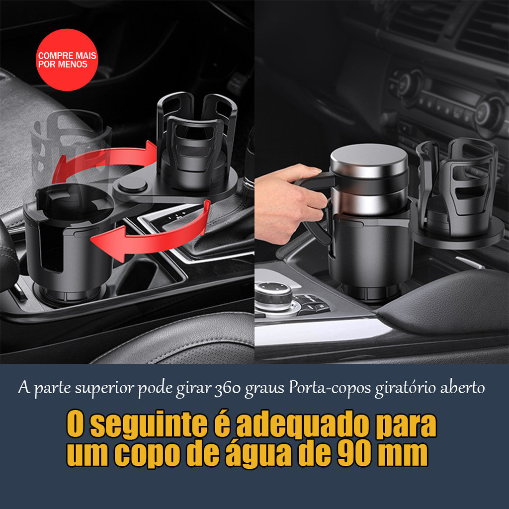 AutoCup - Suporte De Copo Com Rotação 360º 