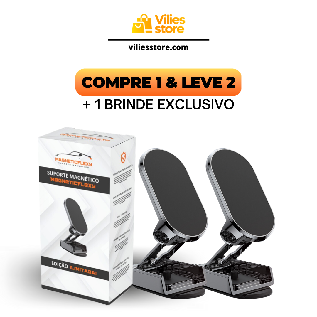 MagneticFLexy - Suporte Magnético para Celular Automotivo - COMPRE 1 e LEVE 2 + BRINDE EXCLUSIVO