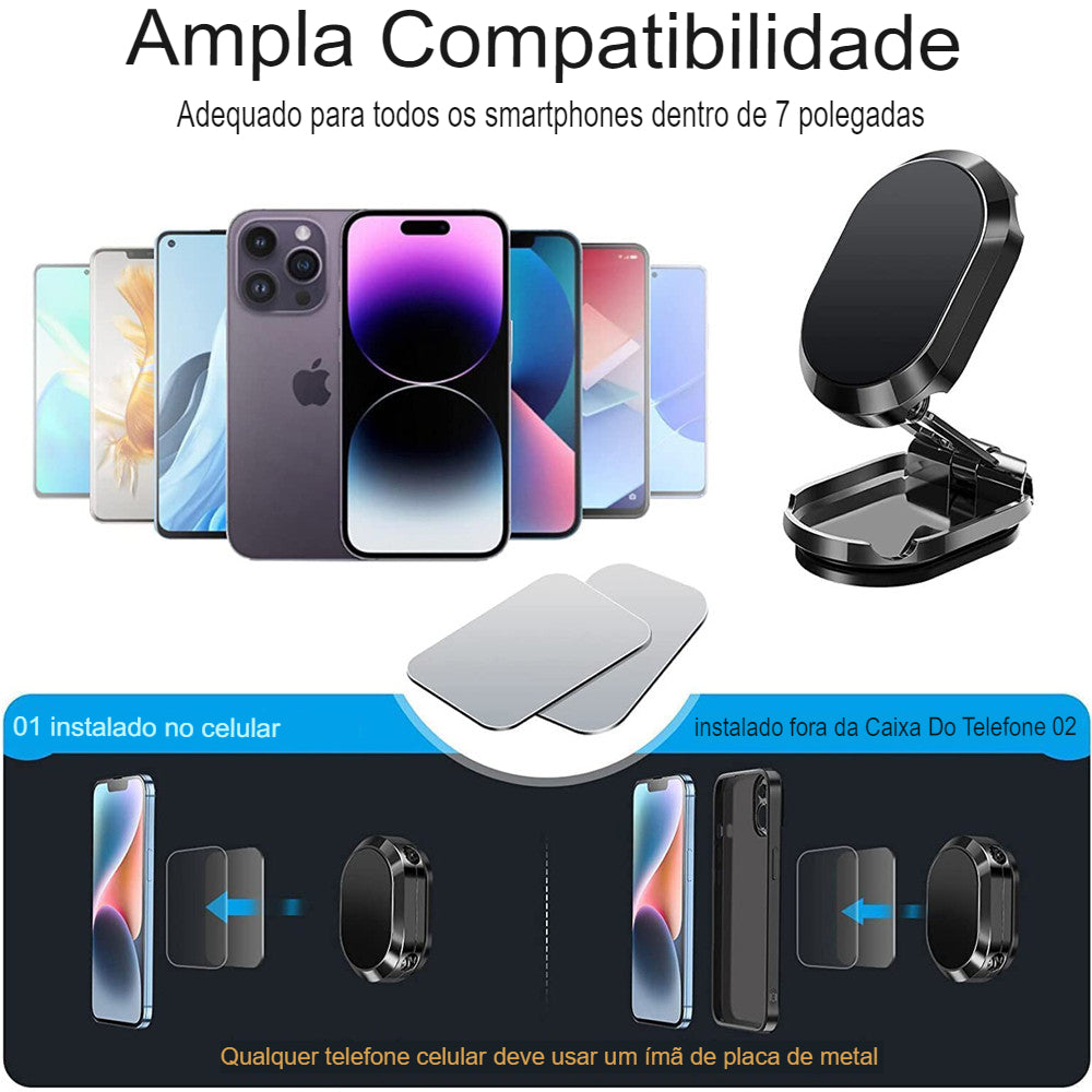 MagneticFLexy - Suporte Magnético para Celular Automotivo - COMPRE 1 e LEVE 2 + BRINDE EXCLUSIVO