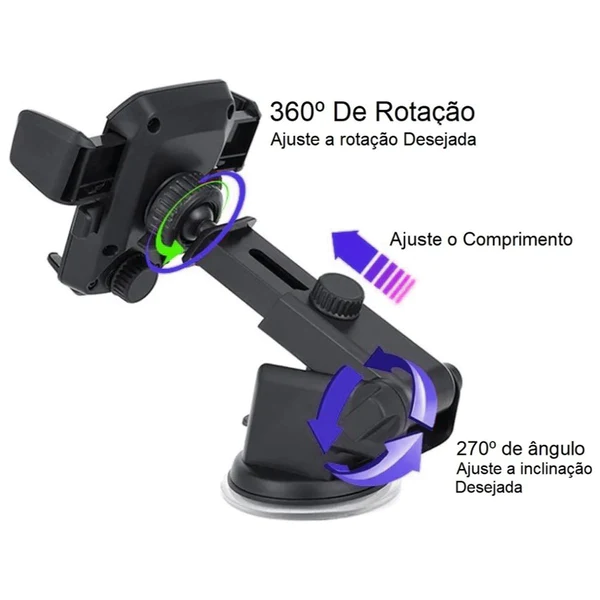SupportFlexxy - Suporte Para Celular Veicular GPS - 360°
